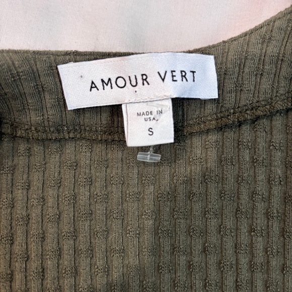 Amour Vert Green Ribbed Cardigan | size small - Picture 3 of 4